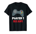 Player 1 Ready New Dad Gifts Video T-Shirt - Trendy Graphic Men Women - T-Shirt, Sweatshirt, Hoodie