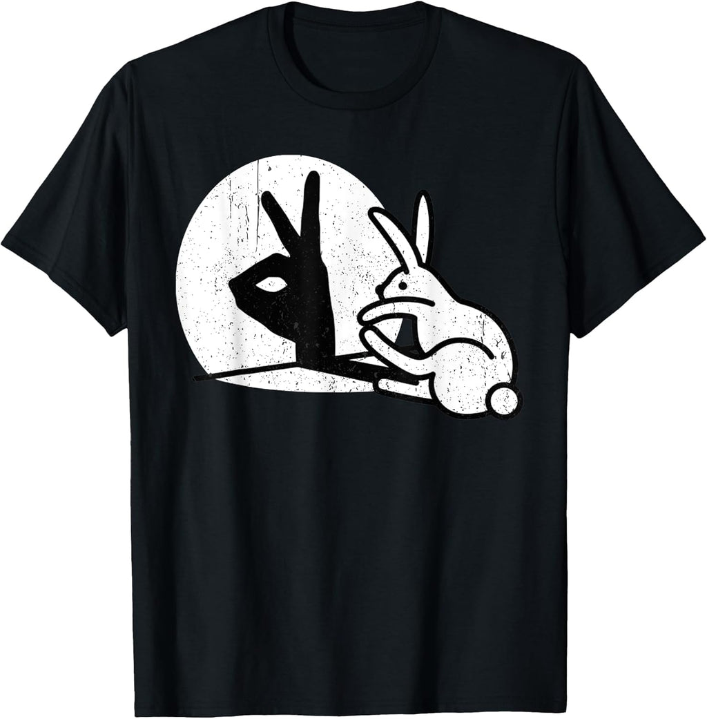 Vintage Funny Rabbit Hand Shadow Puppets Bunny Pop - Adult & Kids T-Shirts, Sweatshirts & Hoodies apparel design preview 1