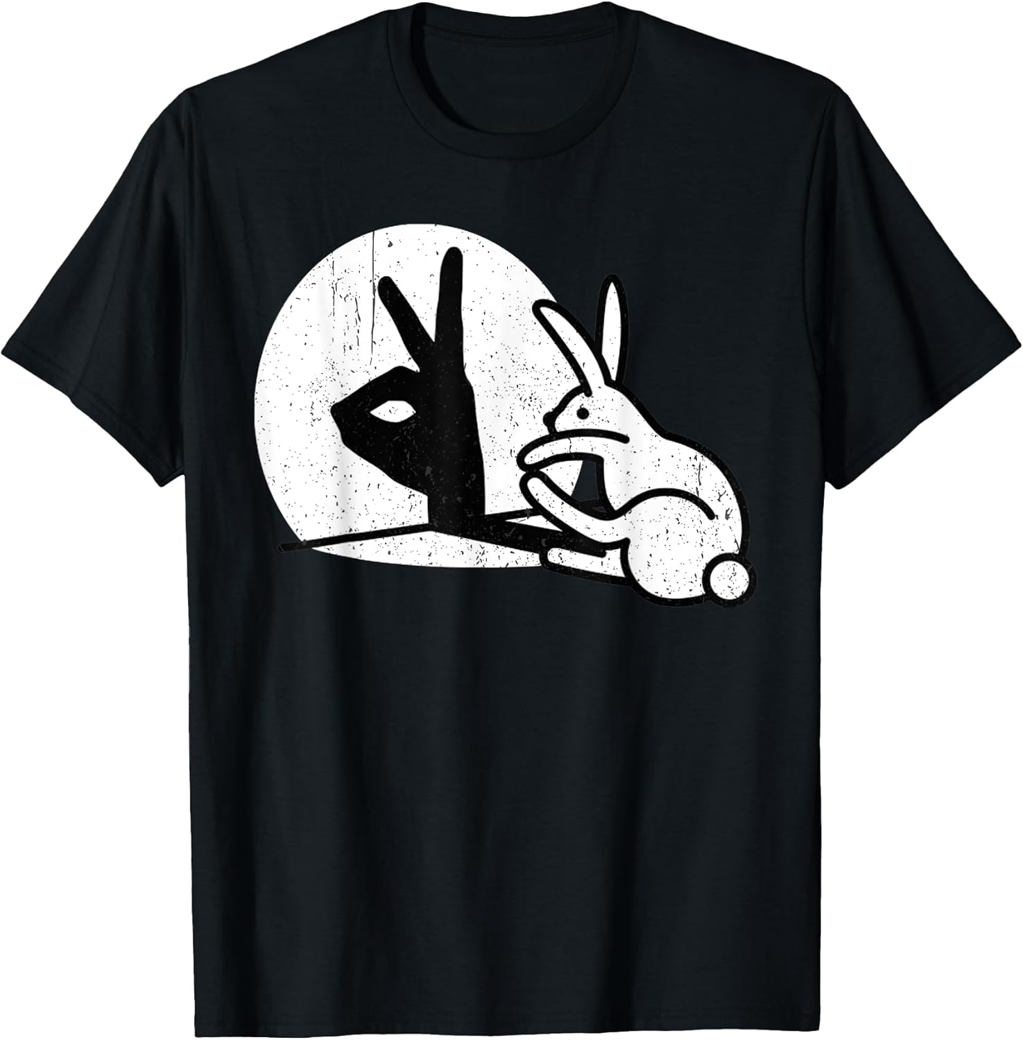 Vintage Funny Rabbit Hand Shadow Puppets Bunny Pop - Adult & Kids T-Shirts, Sweatshirts & Hoodies apparel design preview 1