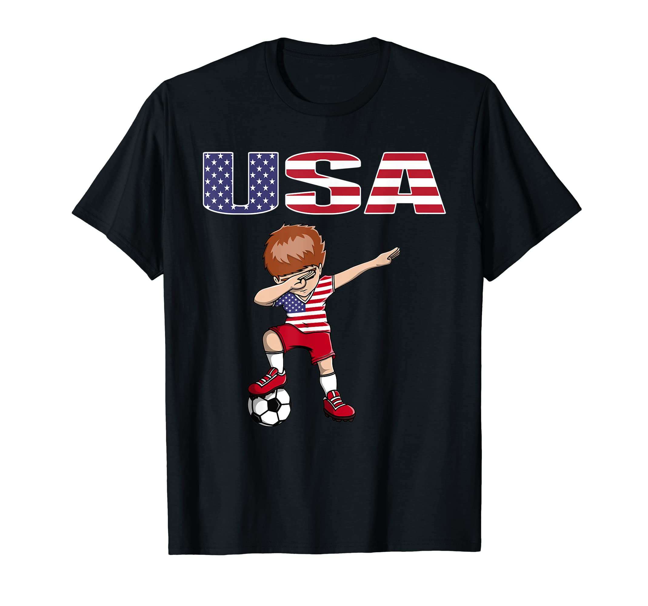 Dabbing Soccer America Soccer Fans T-Shirt - Minimalist Print Unisex - T-Shirt, Sweatshirt, Hoodie