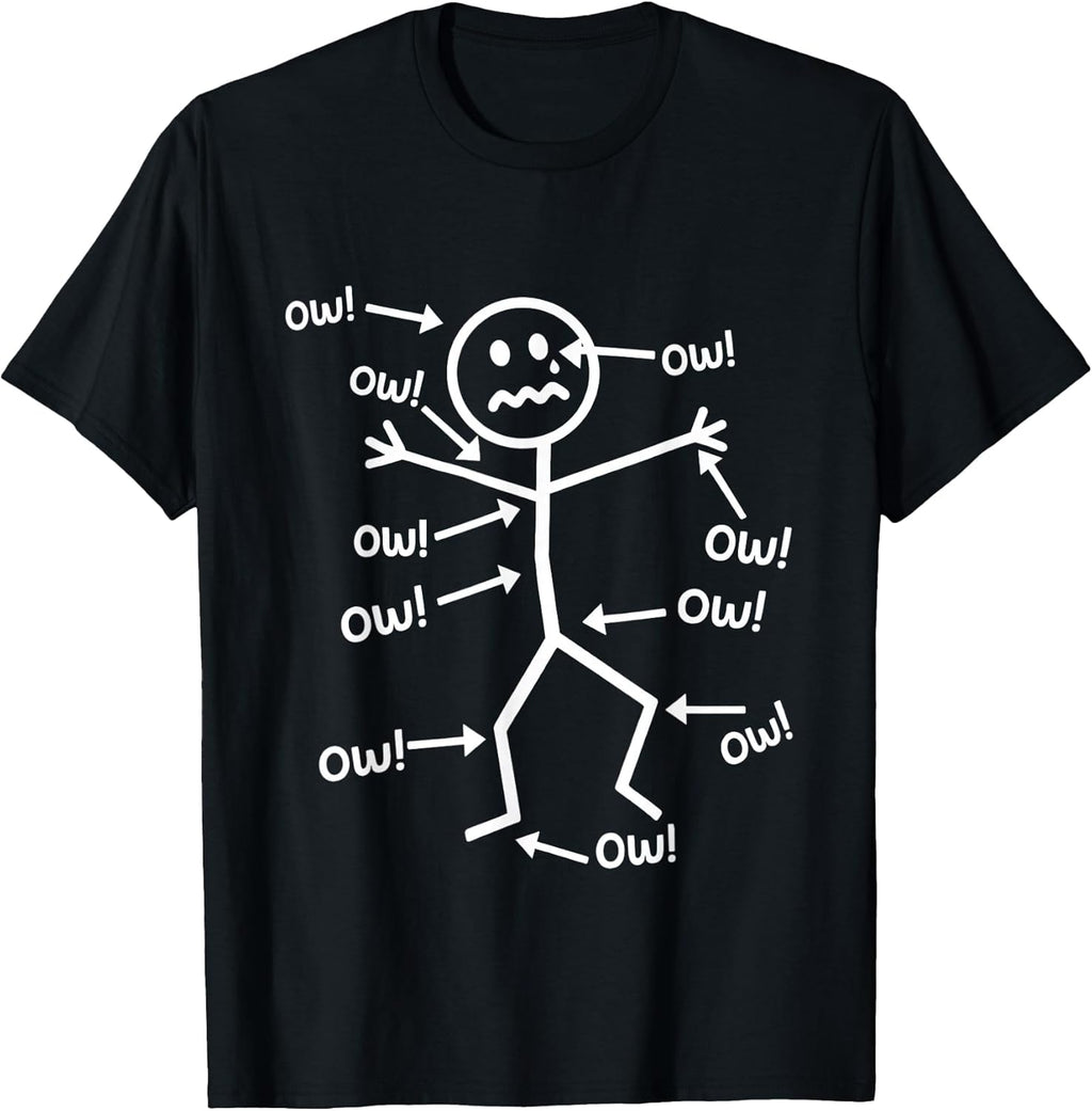 Funny Ow Saying Body Pain Character Humor Sarcastic - Adult & Kids T-Shirts, Sweatshirts & Hoodies apparel design preview 1
