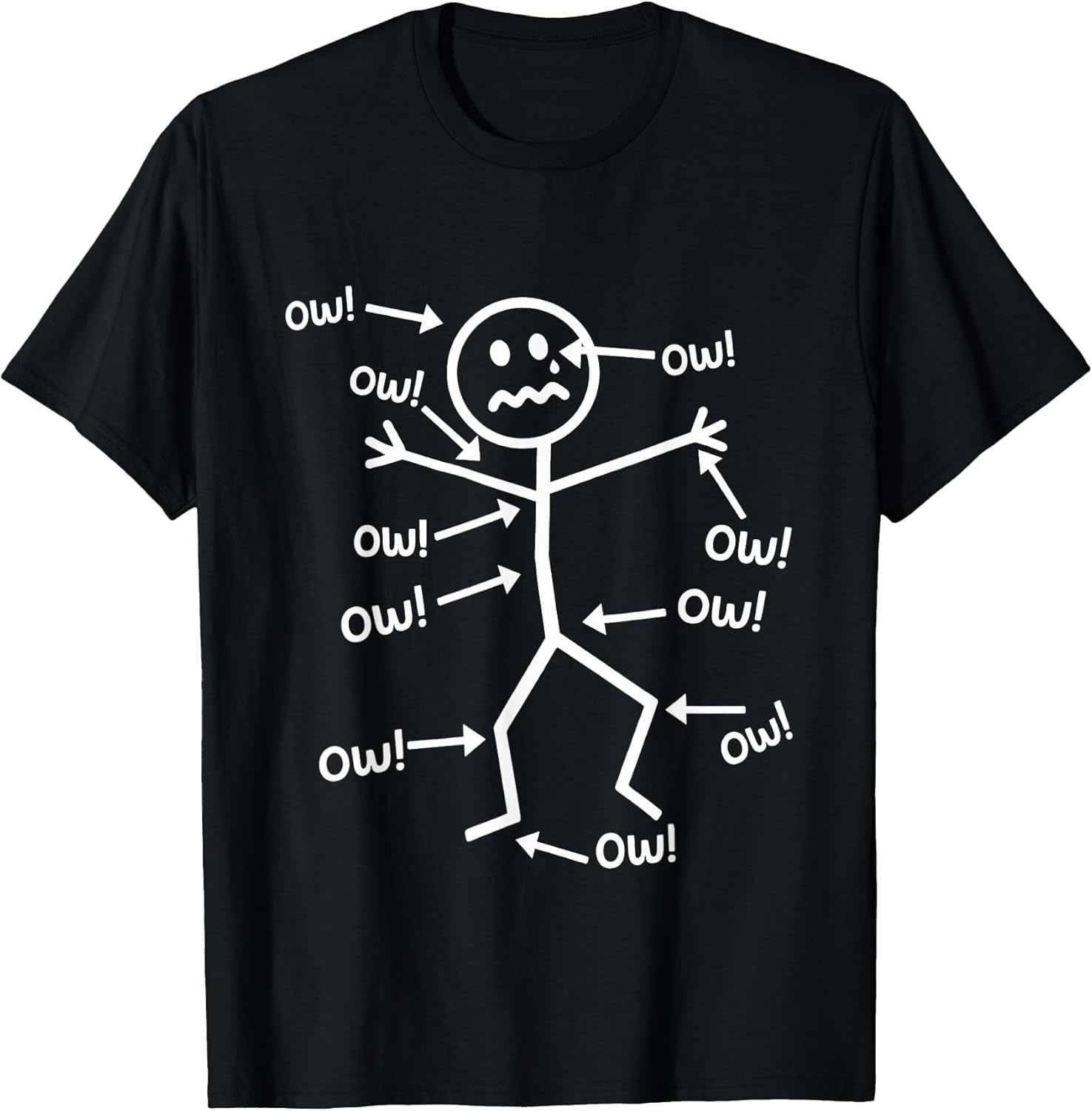 Funny Ow Saying Body Pain Character Humor Sarcastic - Adult & Kids T-Shirts, Sweatshirts & Hoodies apparel design preview 1