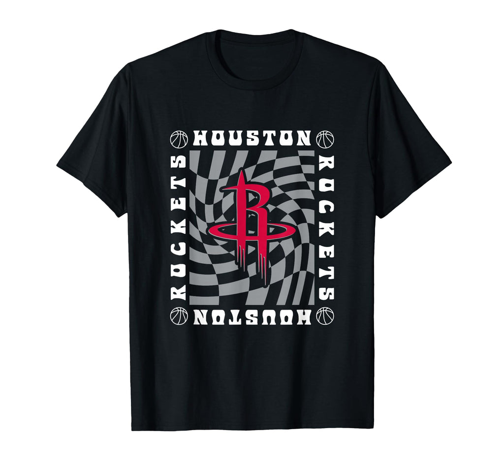 Nba Houston Rockets Checkerboard Wave T-Shirt - Unique Graphic Unisex - T-Shirt, Sweatshirt, Hoodie