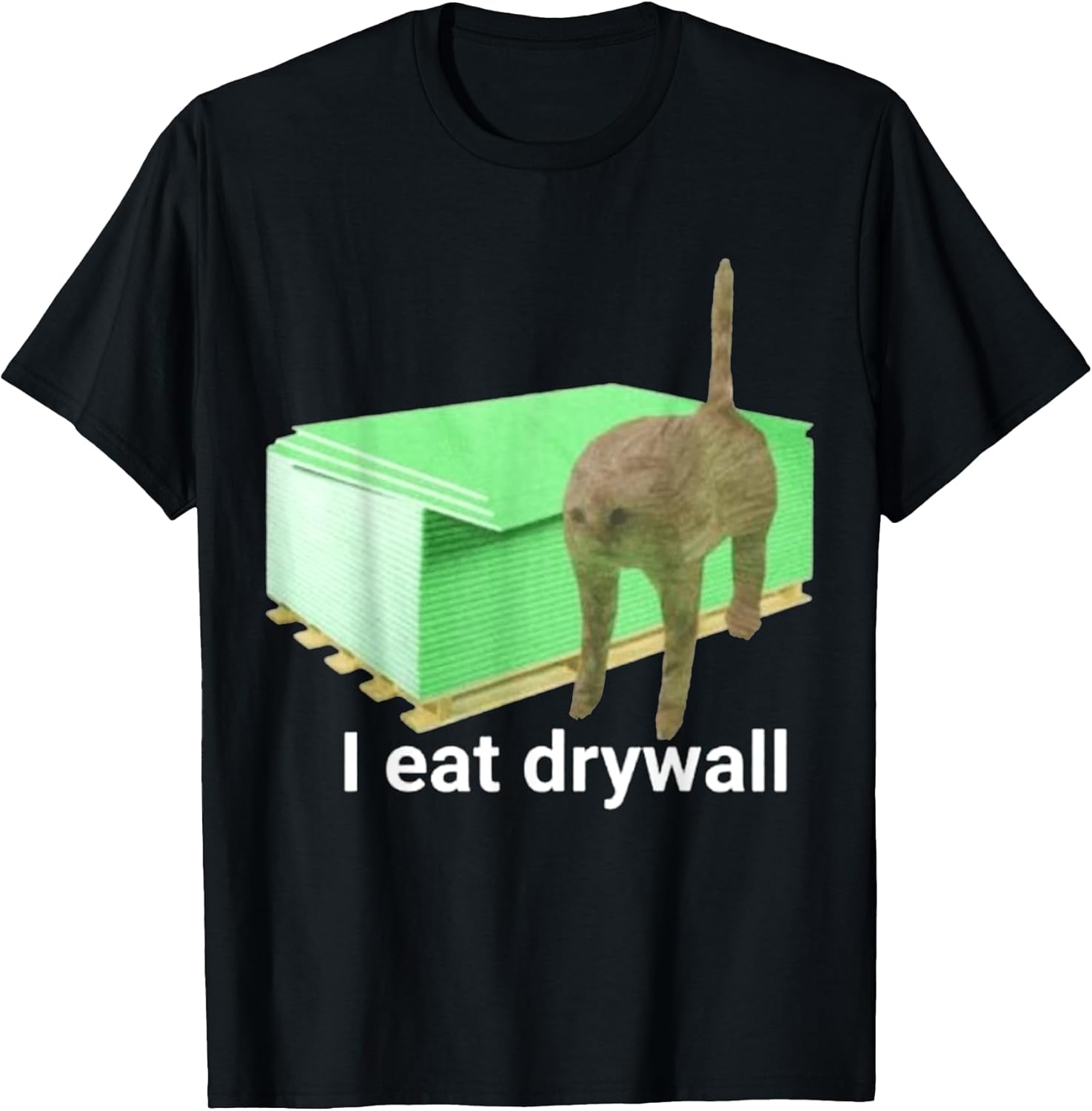 I eat drywall Cat Funny - Adult & Kids T-Shirts, Sweatshirts & Hoodies apparel design preview 1