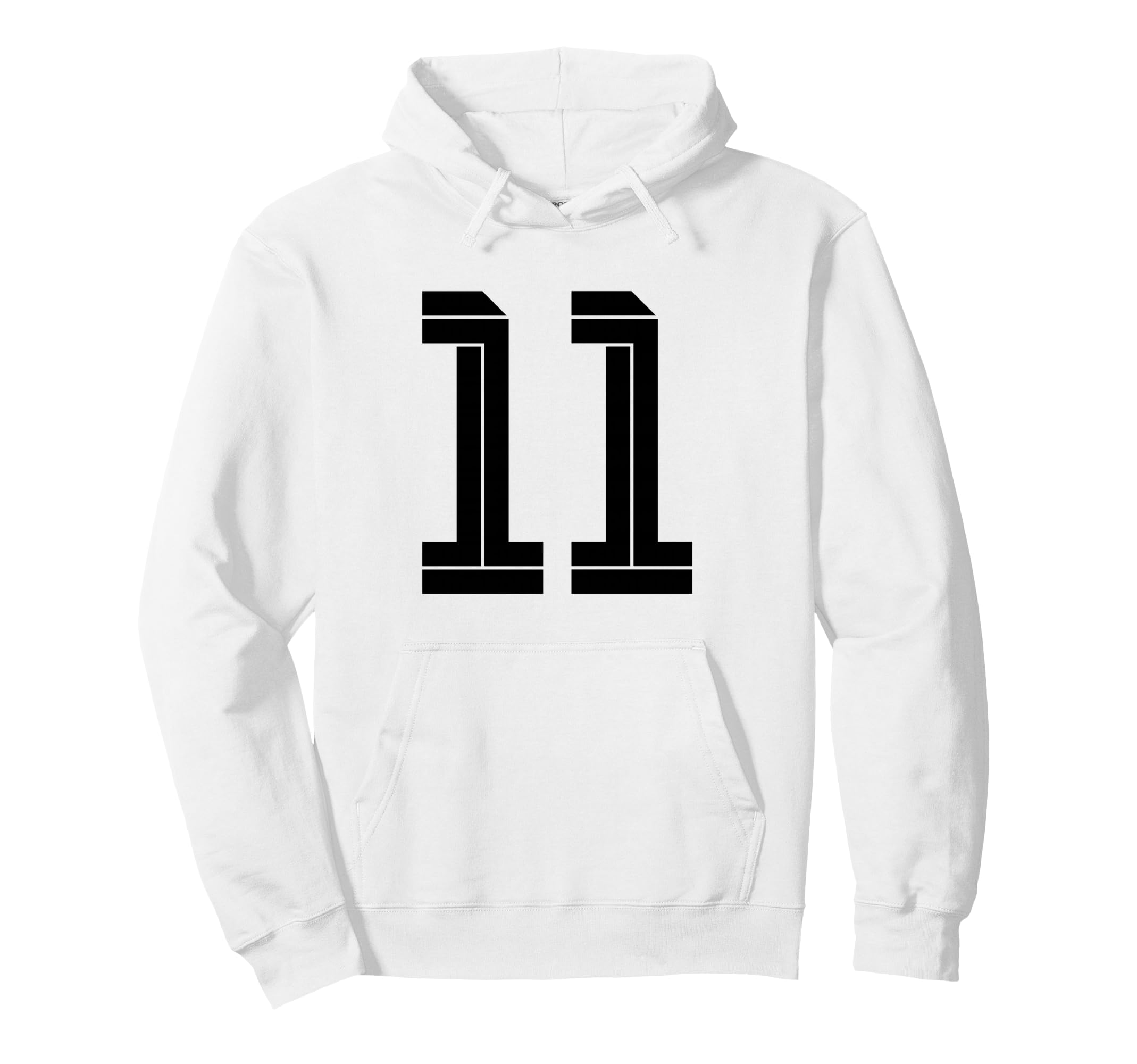 11 White Number 11 Sports Fan Soccer Hoodie - Trendy Graphic Unisex - T-Shirt, Sweatshirt, Hoodie