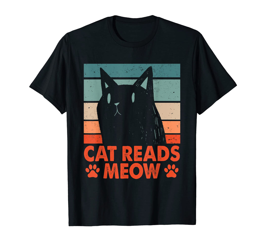 Cat Reads Meow Funny Cat Lover T-Shirt - Fun Novelty Design for Adults - T-Shirt, Sweatshirt, Hoodie