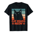 Cat Reads Meow Funny Cat Lover T-Shirt - Fun Novelty Design for Adults - T-Shirt, Sweatshirt, Hoodie