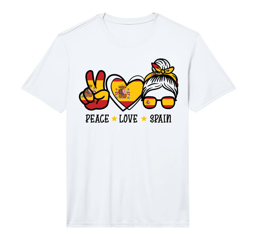 Peace Love Spain Messy Bun Spanish T-Shirt - Minimalist Print Unisex - T-Shirt, Sweatshirt, Hoodie