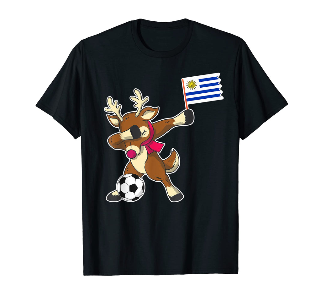 Soccer Uruguayan Flag Reindeer T-Shirt - Fun Novelty Design Men Women - T-Shirt, Sweatshirt, Hoodie