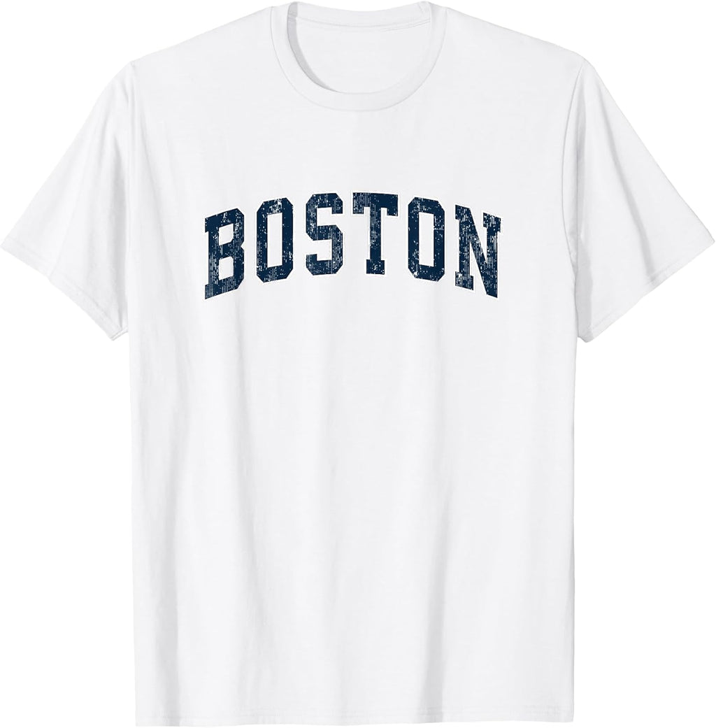 Boston Massachusetts MA Vintage Sports Design Navy - Adult & Kids T-Shirts, Sweatshirts & Hoodies apparel design preview 1