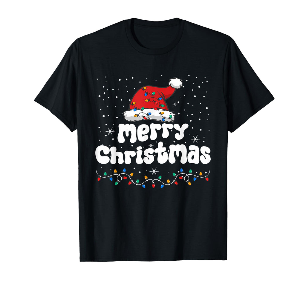 Merry Family Matching Santa Hat T-Shirt - Aesthetic Graphic for Adults - T-Shirt, Sweatshirt, Hoodie