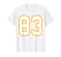 Number 83 Red Yellow White Football T-Shirt - Casual Everyday Wear Unisex - T-Shirt, Sweatshirt, Hoodie