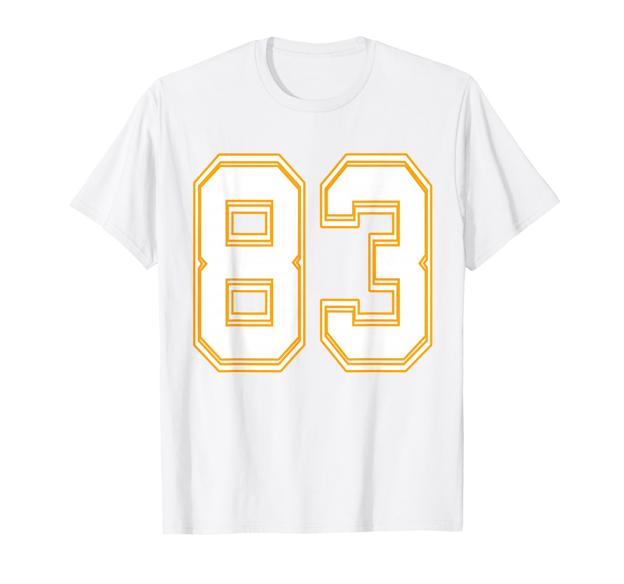 Number 83 Red Yellow White Football T-Shirt - Casual Everyday Wear Unisex - T-Shirt, Sweatshirt, Hoodie