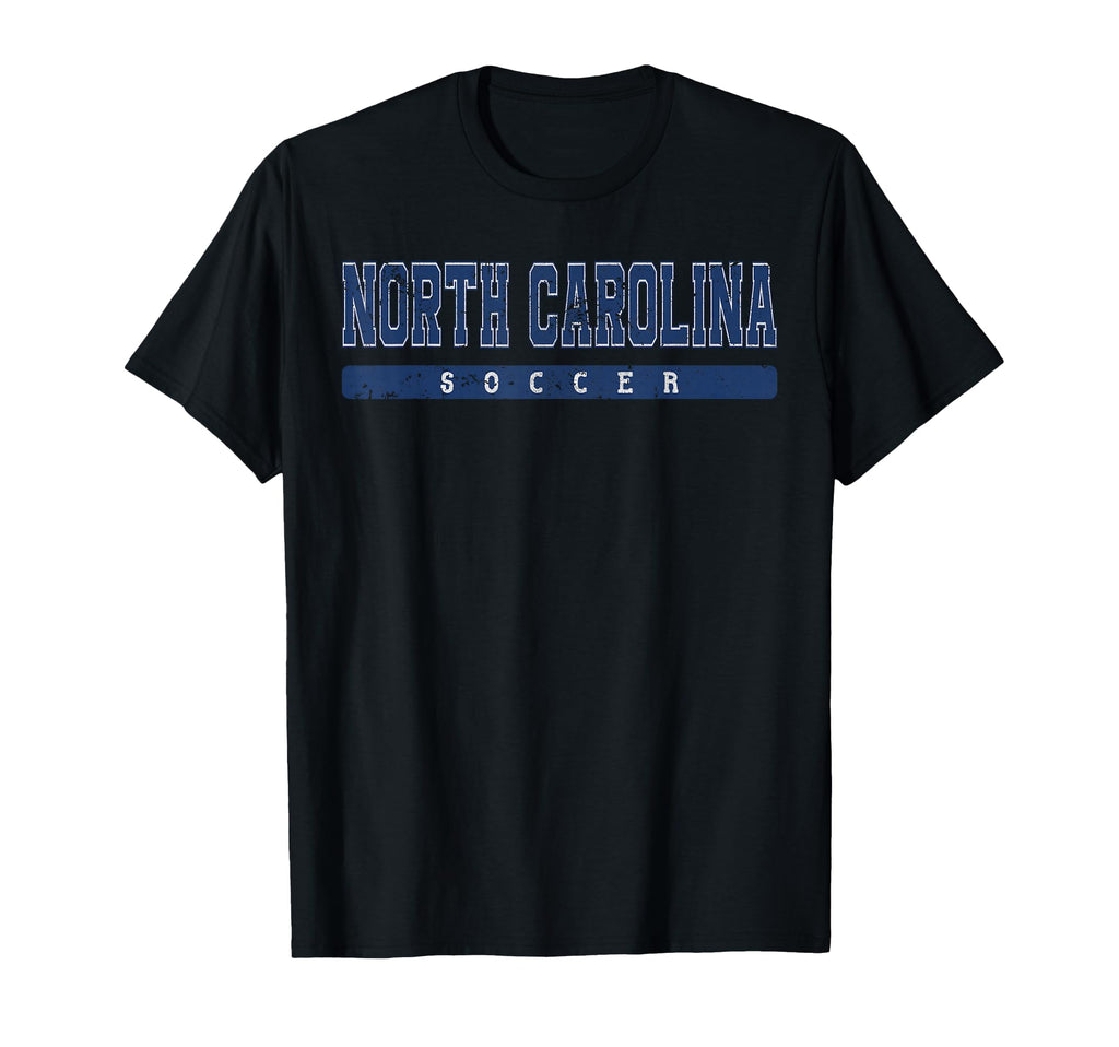 North Carolina Soccer Blue Text T-Shirt - Casual Everyday Wear Men Women - T-Shirt, Sweatshirt, Hoodie
