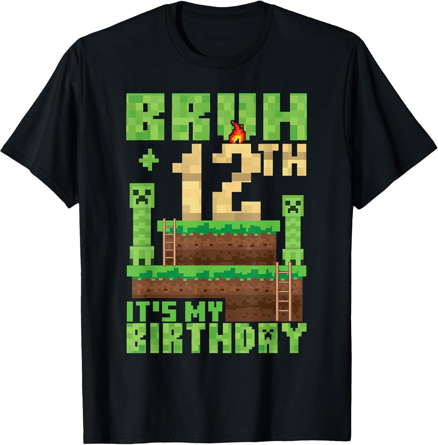 Bruh 12th It's My Birthday 12 Years Old Bday Boy Game - Adult & Kids T-Shirts, Sweatshirts & Hoodies apparel design preview 1