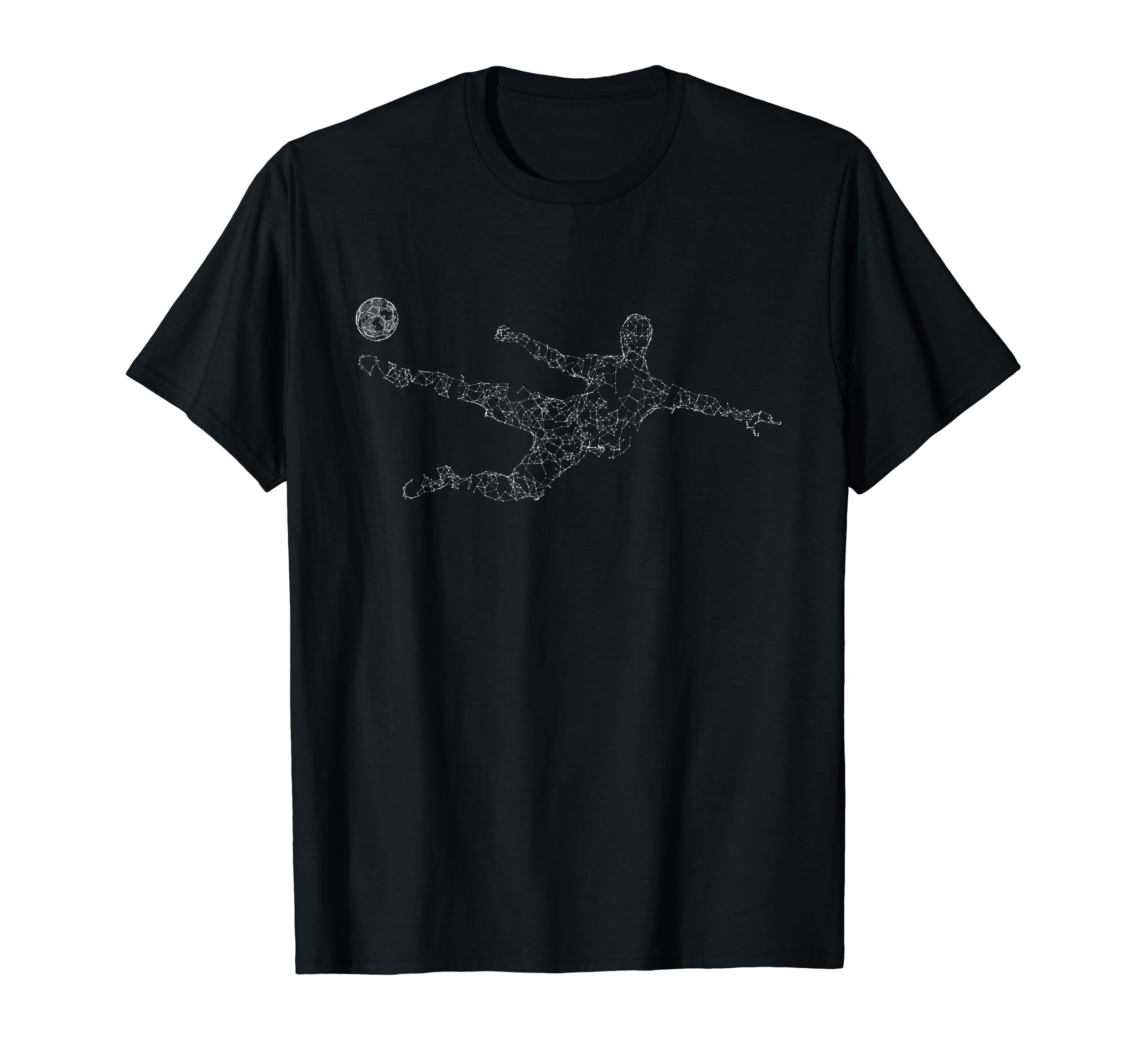 Soccer Player Hitting Ball Geometric T-Shirt - Fun Novelty Design Unisex - T-Shirt, Sweatshirt, Hoodie