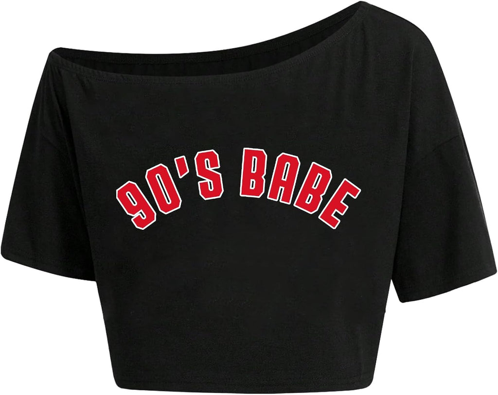Womens Graphic Off Shoulder Crop Tops Asymmetrical - Adult & Kids T-Shirts, Sweatshirts & Hoodies apparel design preview 1