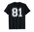 81 Number Eighty One Team Sports Grunge T-Shirt - Graphic Print for Adults - T-Shirt, Sweatshirt, Hoodie