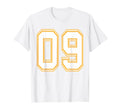 Number 09 Red Yellow White Football T-Shirt - Graphic Print for Adults - T-Shirt, Sweatshirt, Hoodie