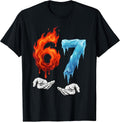 6 7 Meme Six Seven Ice 67 Flames Funny Kids Youth Men - Adult & Kids T-Shirts, Sweatshirts & Hoodies apparel design preview 1