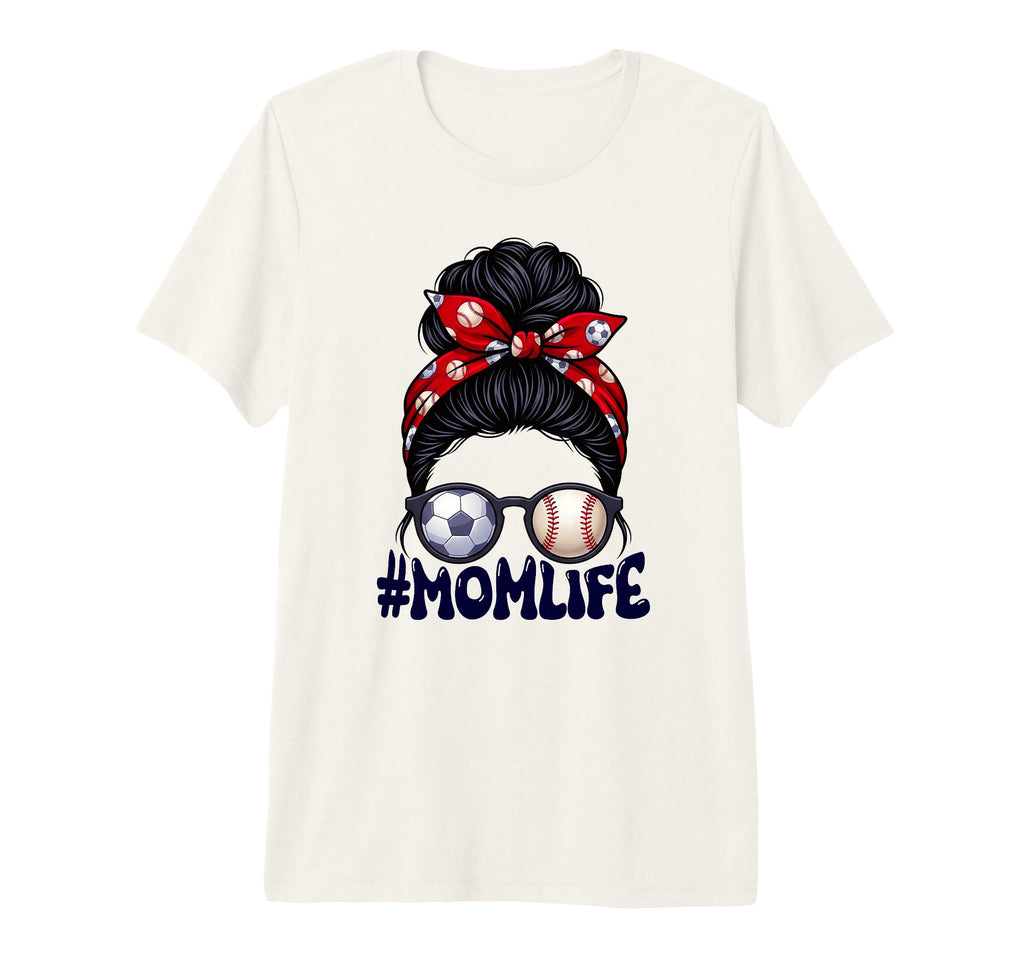 Mom Life Soccer Baseball Game Day Messy T-Shirt - Graphic Print for Adults - T-Shirt, Sweatshirt, Hoodie