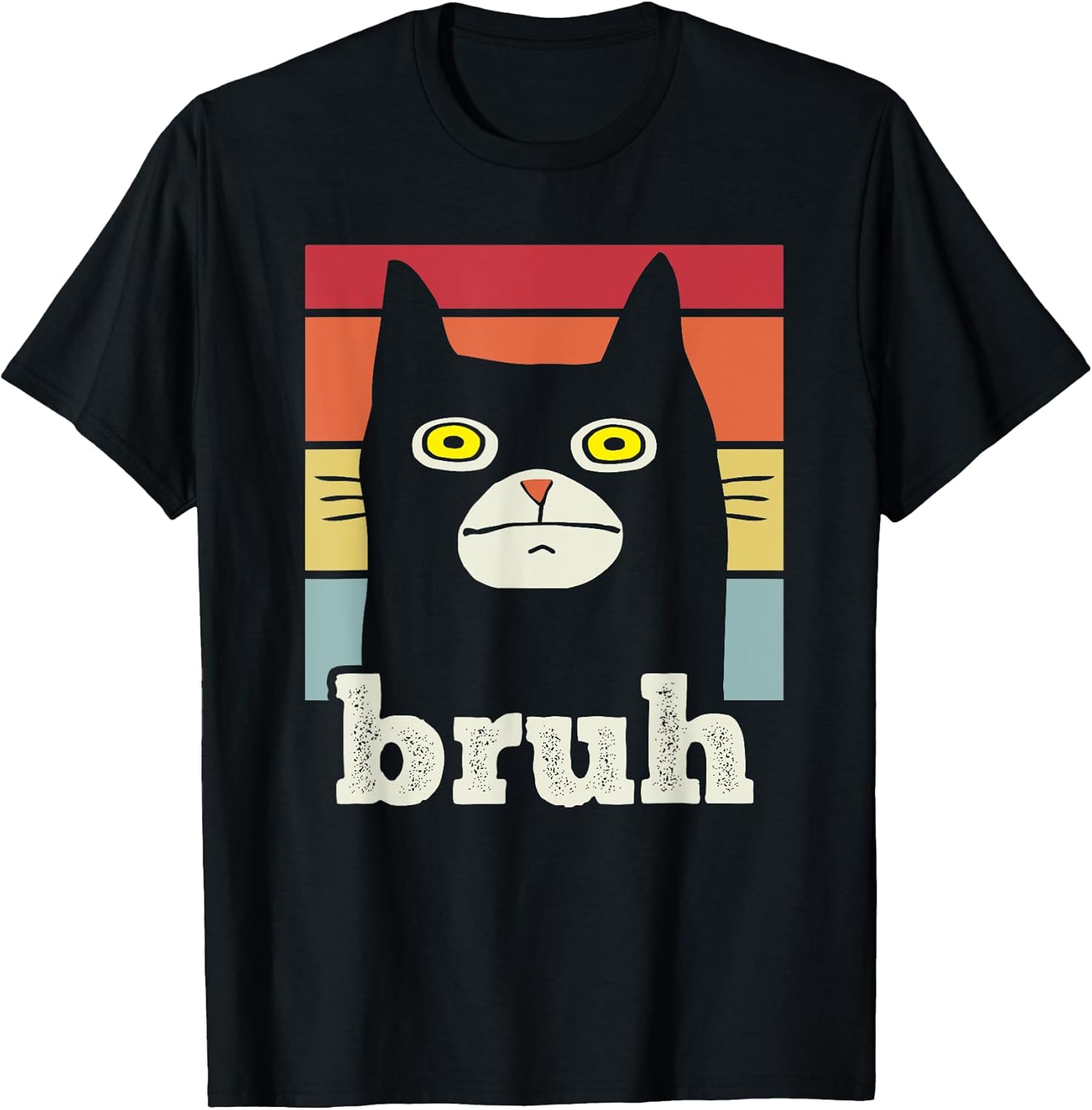 Funny Meme Saying Bruh with Cat Greetings Teens Boys - Adult & Kids T-Shirts, Sweatshirts & Hoodies apparel design preview 1