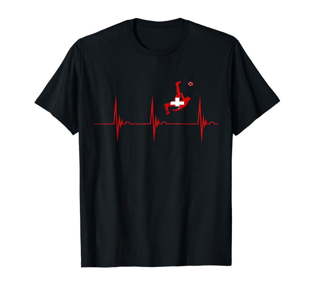 Switzerland Swiss Flag Heartbeat Ekg T-Shirt - Aesthetic Graphic Men Women - T-Shirt, Sweatshirt, Hoodie