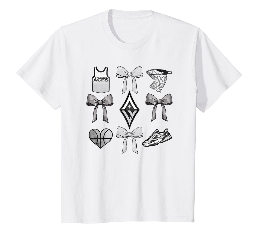 Wnba Las Vegas Aces Bow Grid T-Shirt - Minimalist Print Men Women - T-Shirt, Sweatshirt, Hoodie