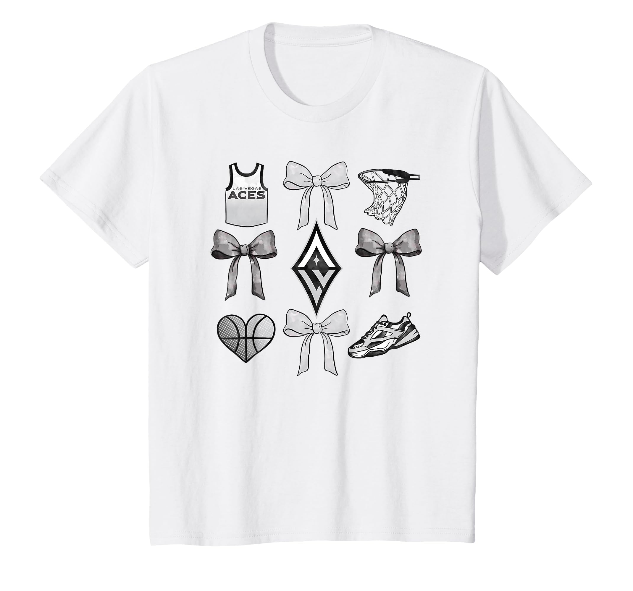 Wnba Las Vegas Aces Bow Grid T-Shirt - Minimalist Print Men Women - T-Shirt, Sweatshirt, Hoodie