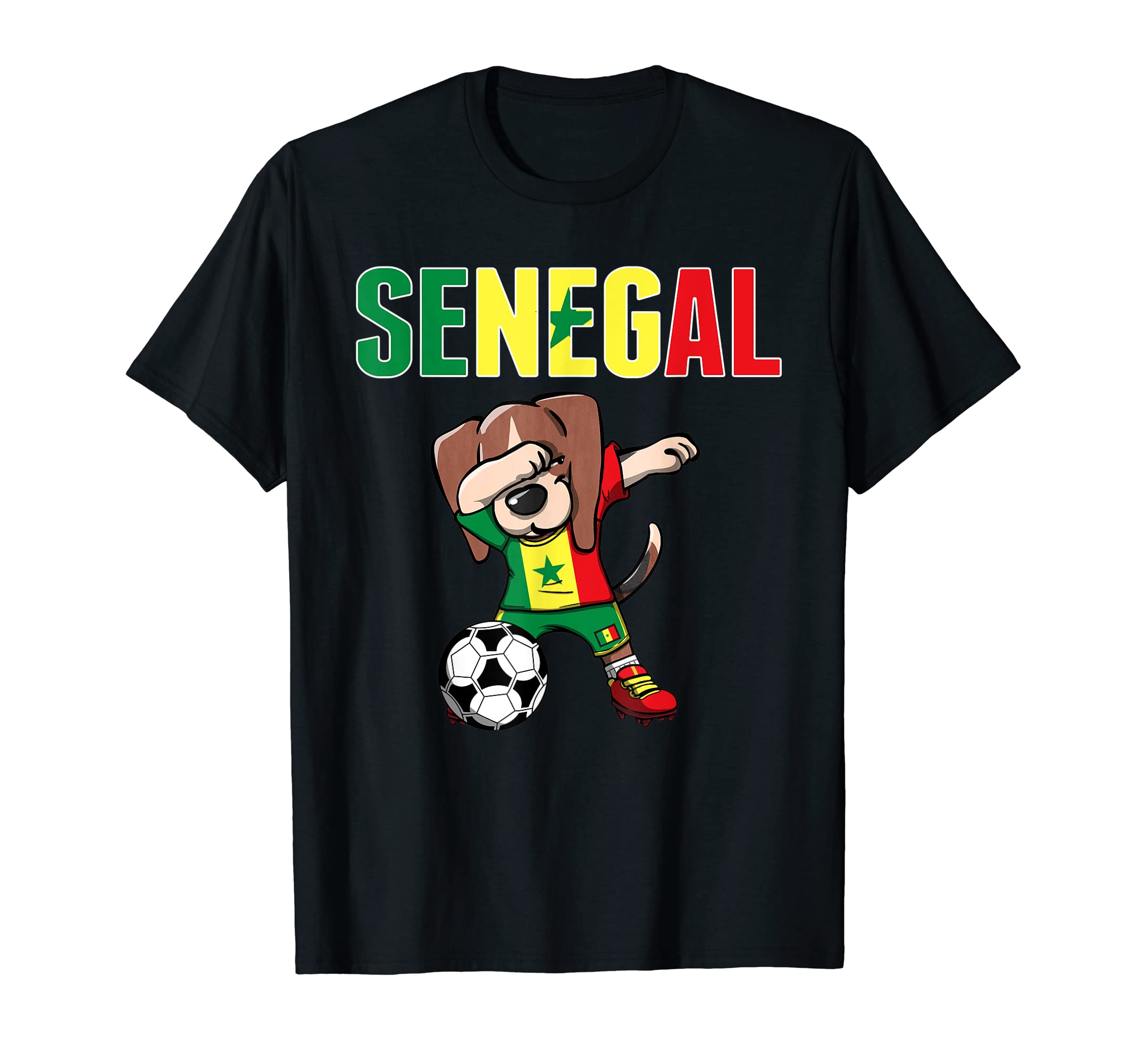 Dabbing Beagle Senegal Soccer Fans Jersey T-Shirt - Unique Graphic Unisex - T-Shirt, Sweatshirt, Hoodie