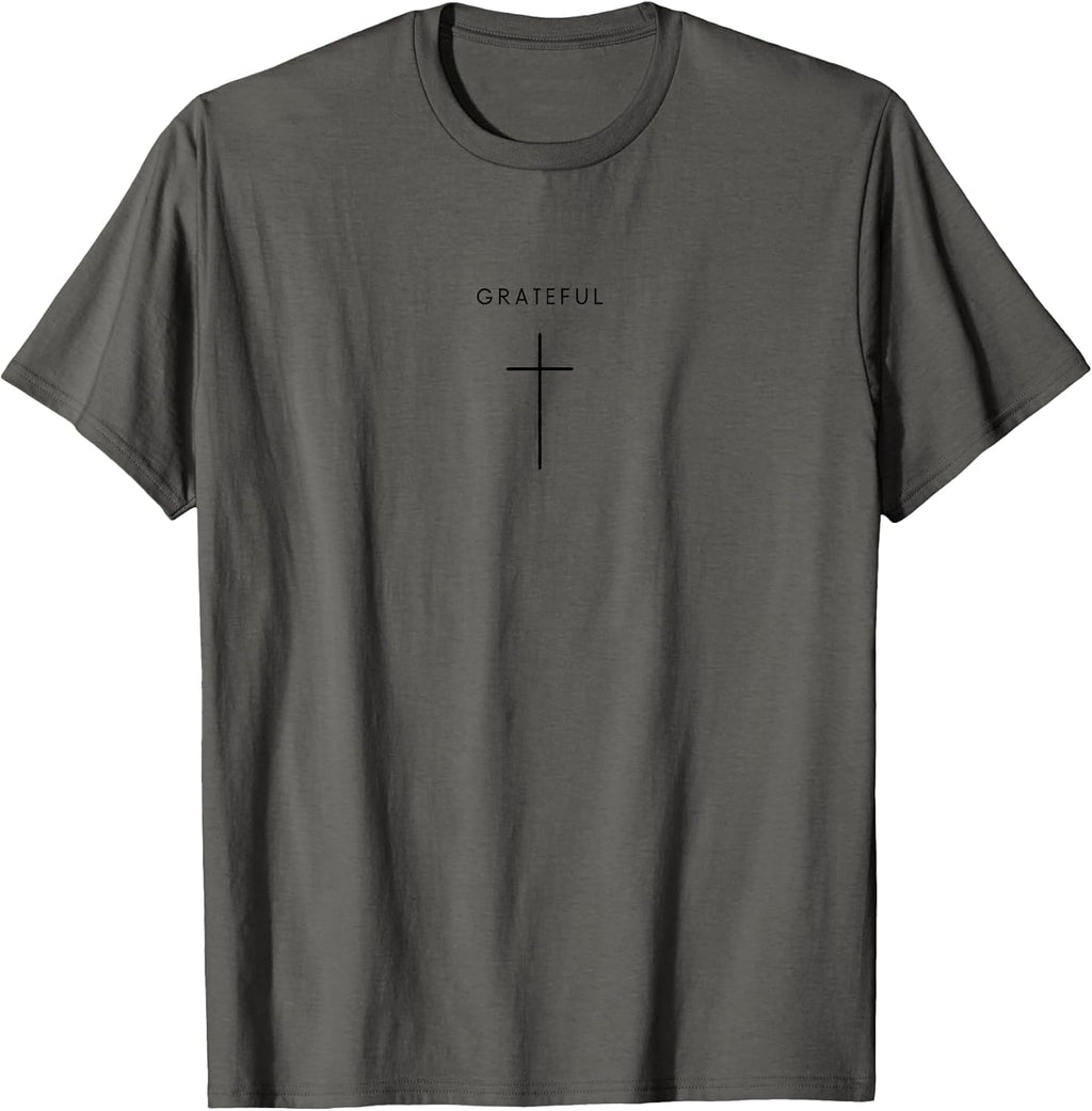 Grateful Cross Minimalist Christian Jesus Christ - Adult & Kids T-Shirts, Sweatshirts & Hoodies apparel design preview 1