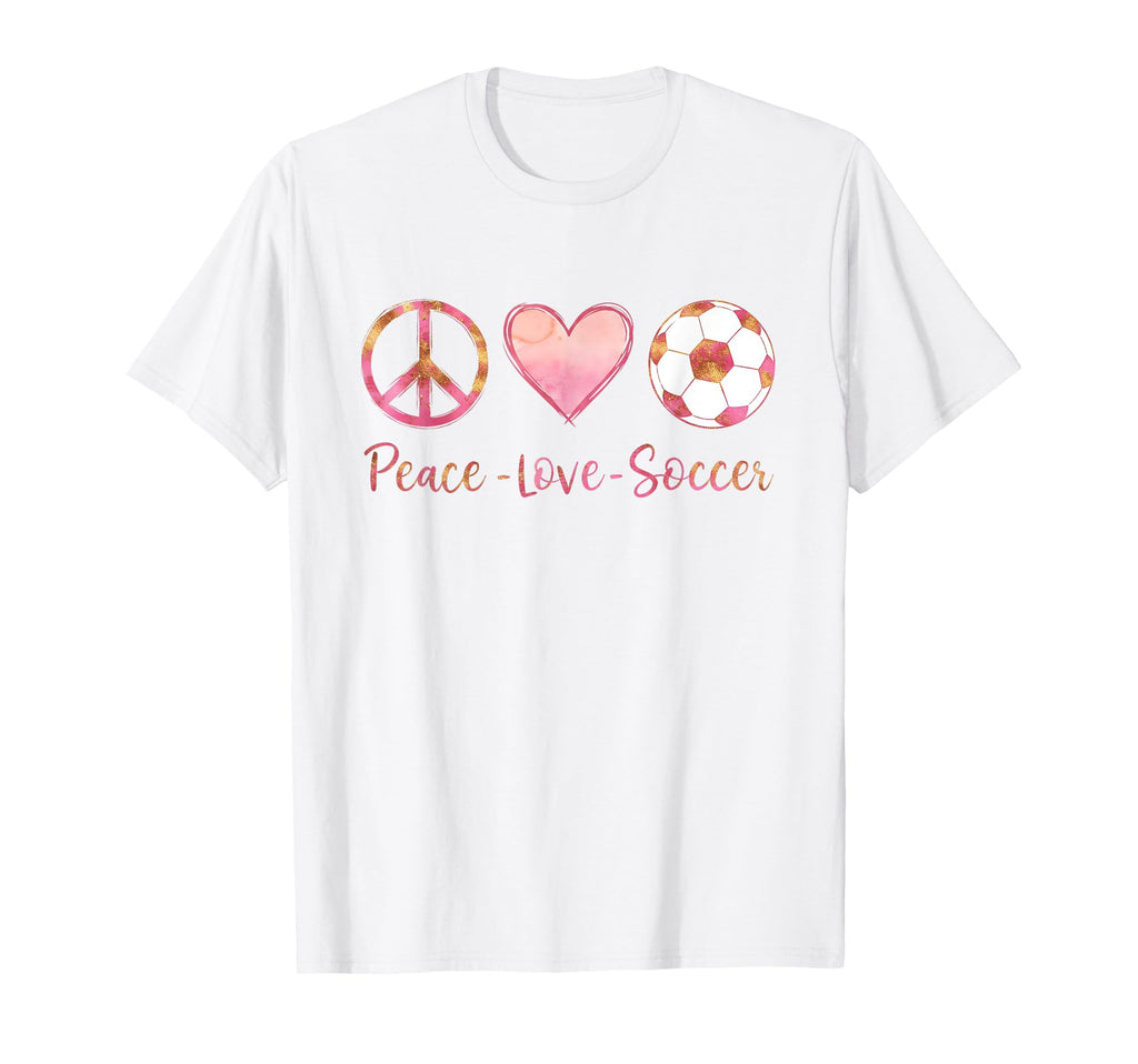 Peace Love Soccer Teen T-Shirt - Unique Graphic for Adults - T-Shirt, Sweatshirt, Hoodie