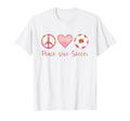 Peace Love Soccer Teen T-Shirt - Unique Graphic for Adults - T-Shirt, Sweatshirt, Hoodie