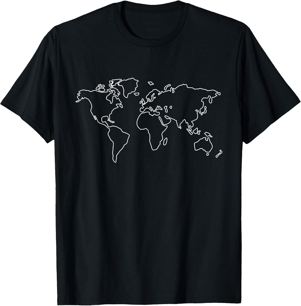 Minimalist Globe World Map Travel Traveler Graphic - Adult & Kids T-Shirts, Sweatshirts & Hoodies apparel design preview 1
