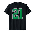 Kelly Green White Number 21 Jersey T-Shirt - Minimalist Print Men Women - T-Shirt, Sweatshirt, Hoodie