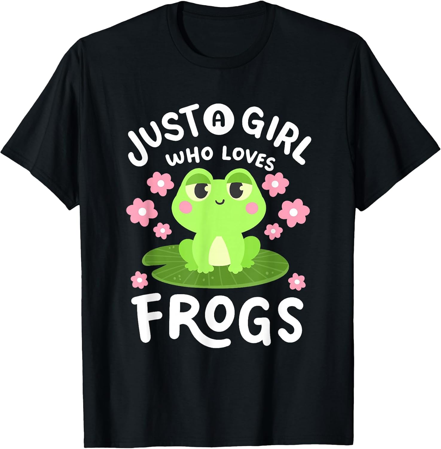 A Girl Who Loves Frogs Kawaii Frog Lovers Women Girls - Adult & Kids T-Shirts, Sweatshirts & Hoodies apparel design preview 1