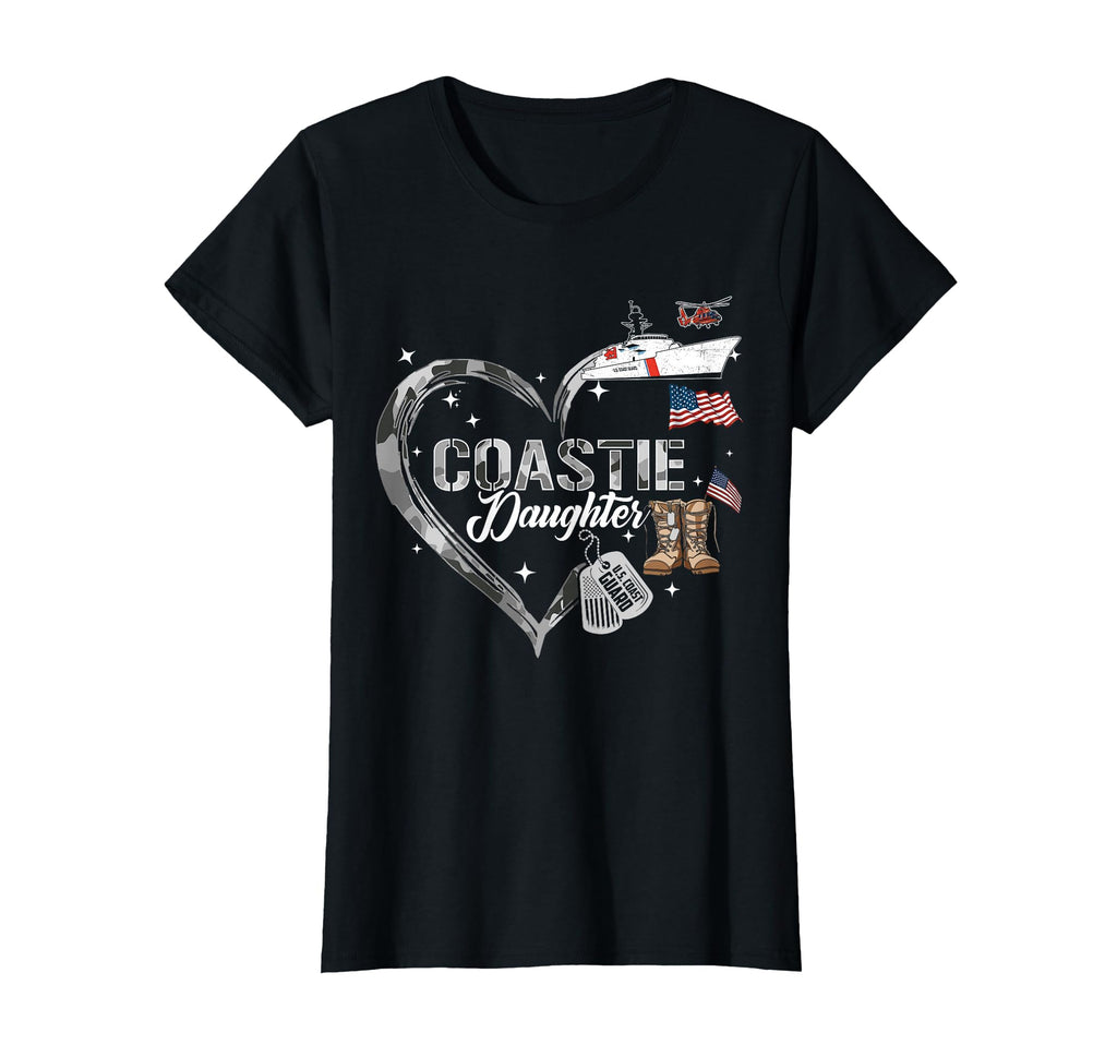 Proud Coastie Daughter Camo Heart Coast T-Shirt - Aesthetic Graphic Unisex - T-Shirt, Sweatshirt, Hoodie