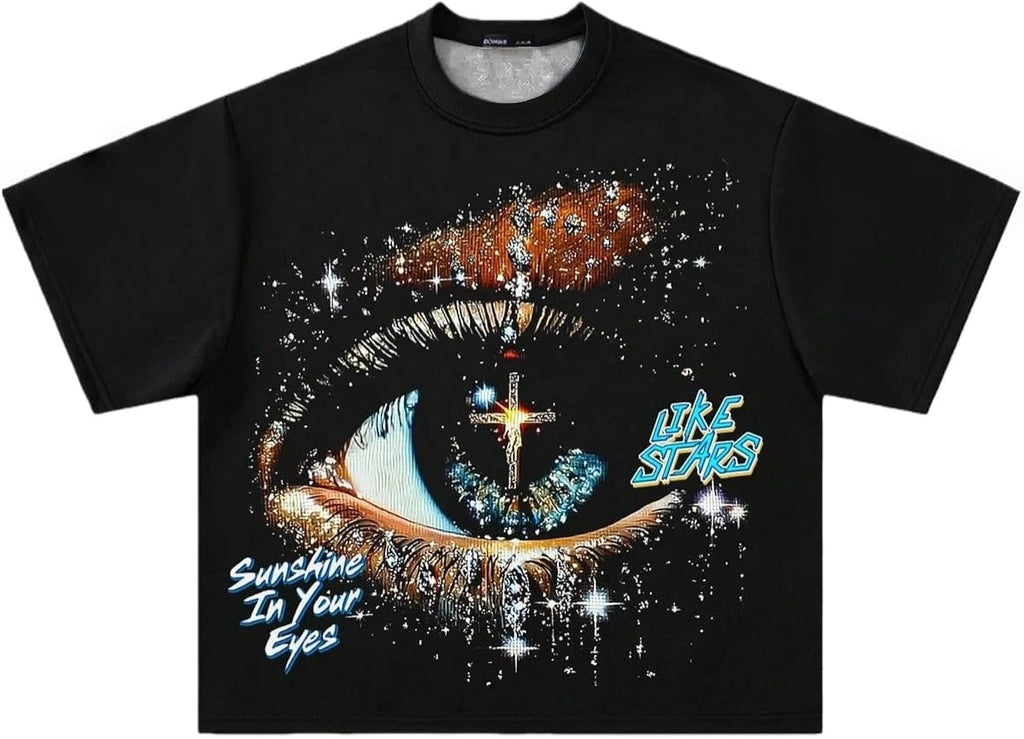 Y2K Graphic Eye Print Streetwear Crop Short Sleeve - Adult & Kids T-Shirts, Sweatshirts & Hoodies apparel design preview 1