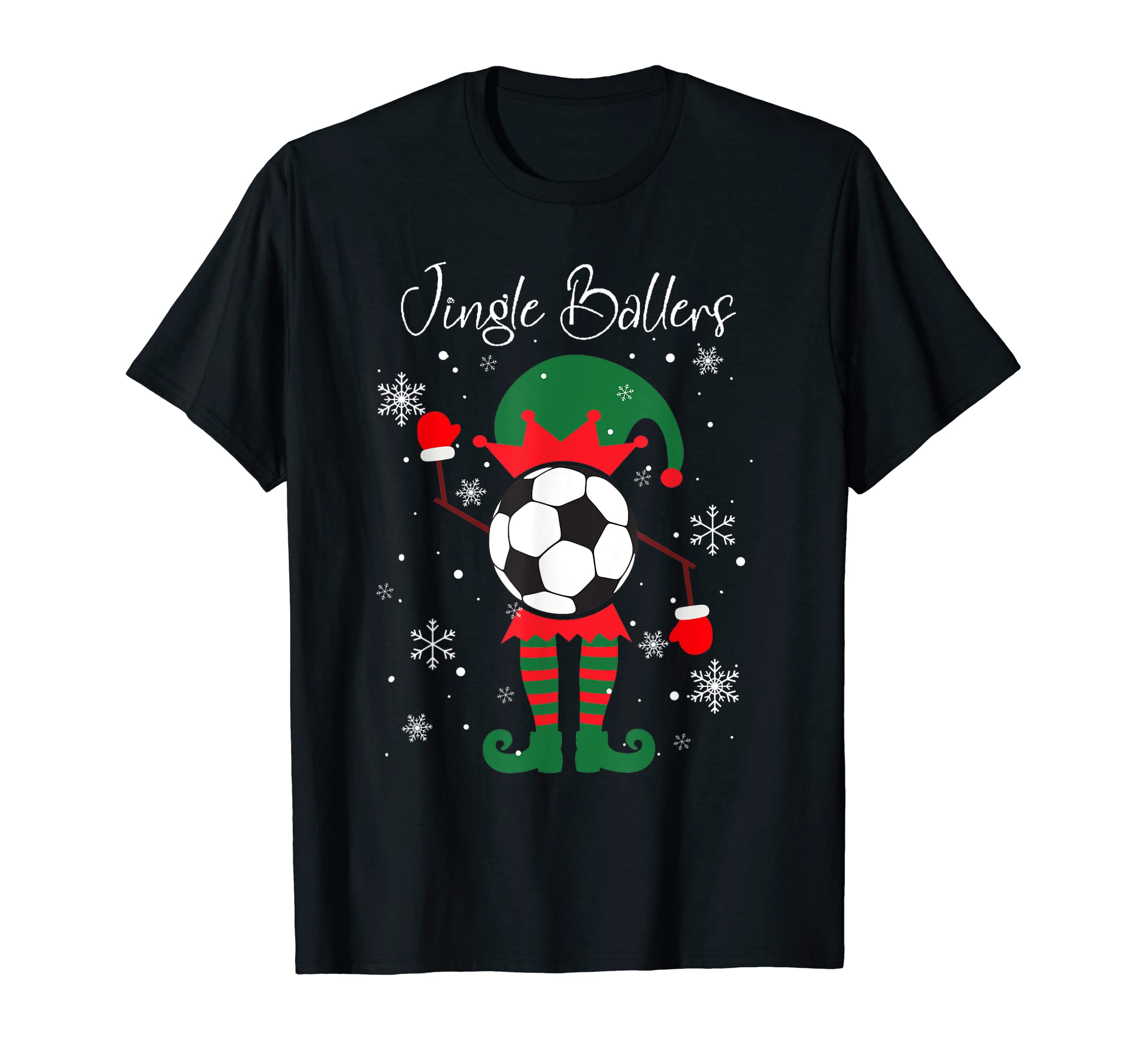 Jingle Ballers Soccer Football Elf T-Shirt - Trendy Graphic Men Women - T-Shirt, Sweatshirt, Hoodie