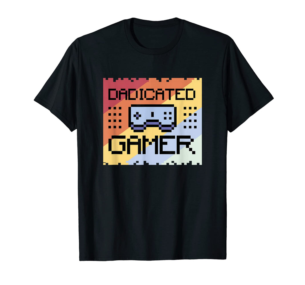 Dadicated Gamer Funny Gamer Dad T-Shirt - Minimalist Print Men Women - T-Shirt, Sweatshirt, Hoodie