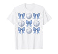 Volleyball Coquette Toile Blue Bow T-Shirt - Unique Graphic Men Women - T-Shirt, Sweatshirt, Hoodie