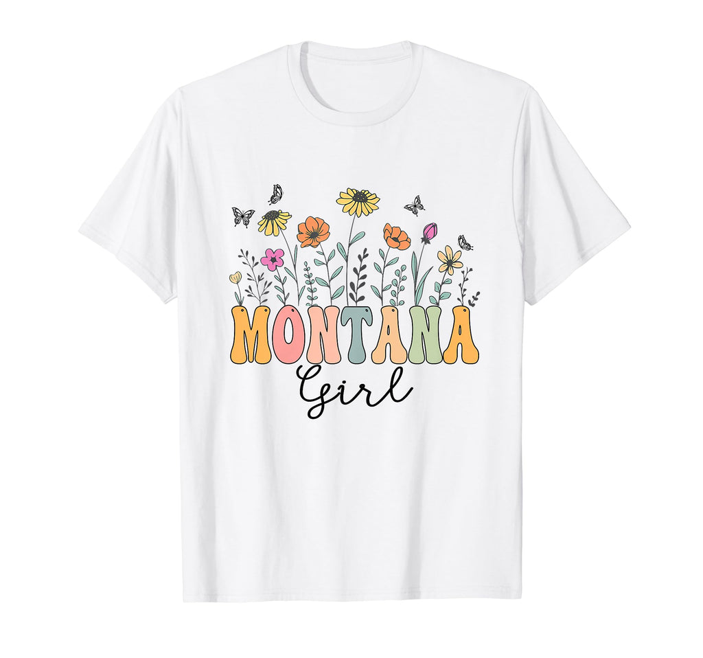 Montana Wildflower Groovy Montana T-Shirt - Custom Art Print Men Women - T-Shirt, Sweatshirt, Hoodie