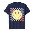 Happy Face Checkered Pattern Smile T-Shirt - Unique Graphic for Adults - T-Shirt, Sweatshirt, Hoodie