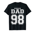 Number 98 Custom Proud Soccer Futbol Dad T-Shirt - Graphic Print Unisex - T-Shirt, Sweatshirt, Hoodie