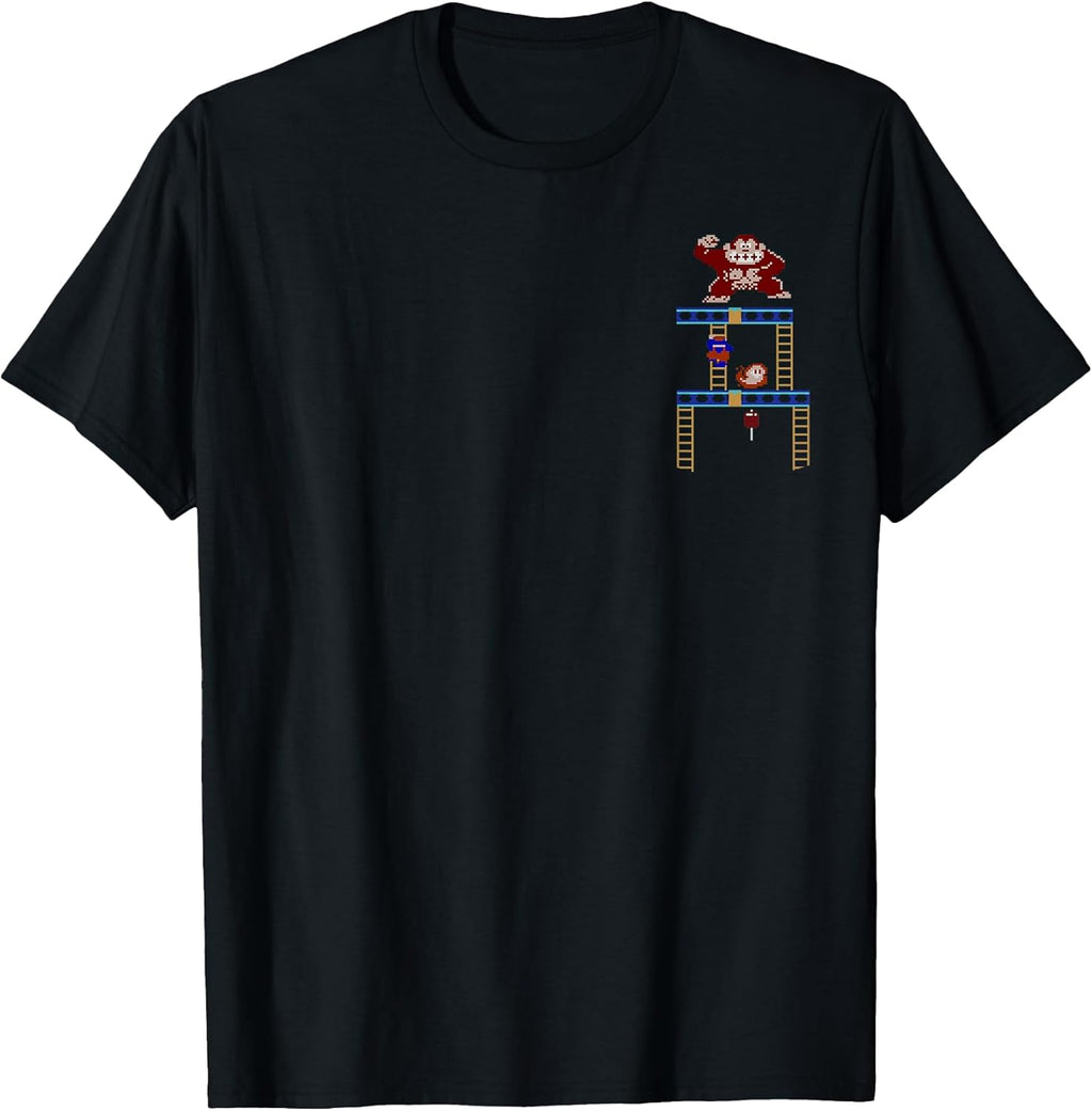 Donkey Kong Ladder Pixel Game Scene Portrait - Adult & Kids T-Shirts, Sweatshirts & Hoodies apparel design preview 1