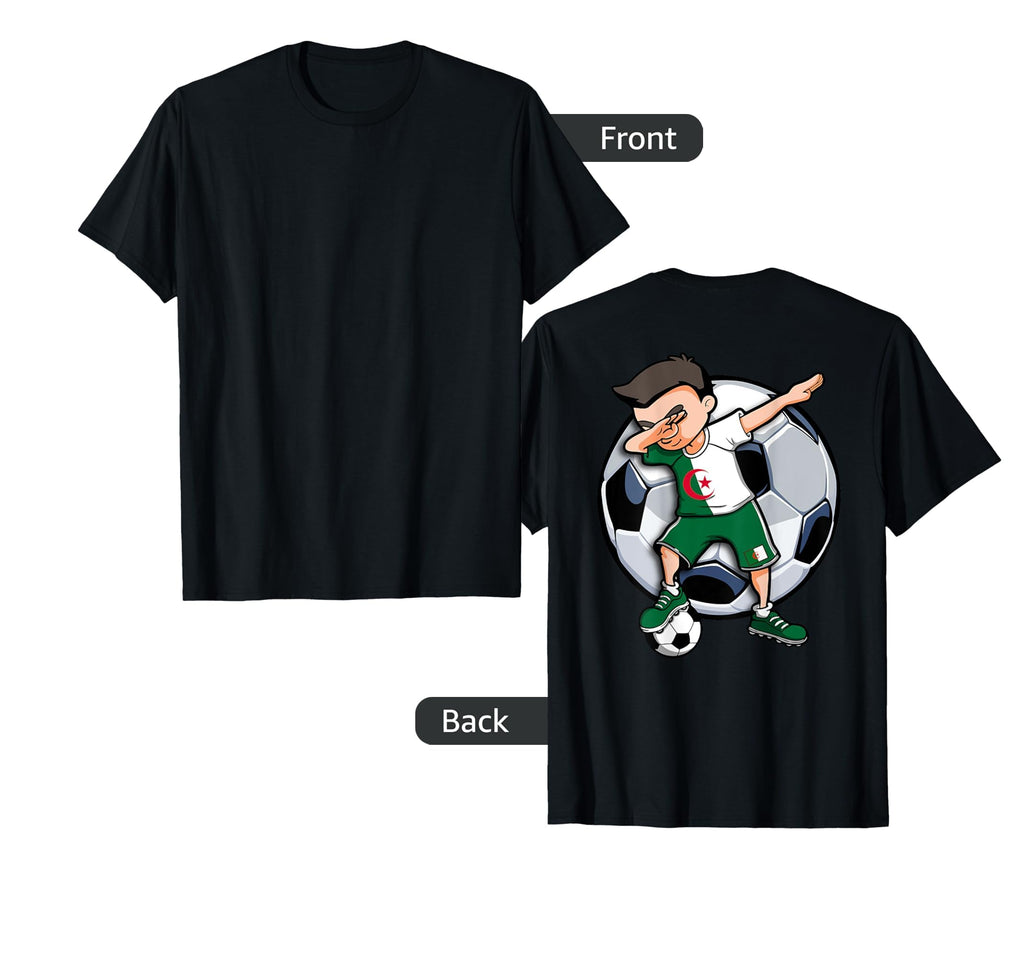 Dabbing Soccer Algeria Football Fans T-Shirt - Unique Graphic Men Women - T-Shirt, Sweatshirt, Hoodie