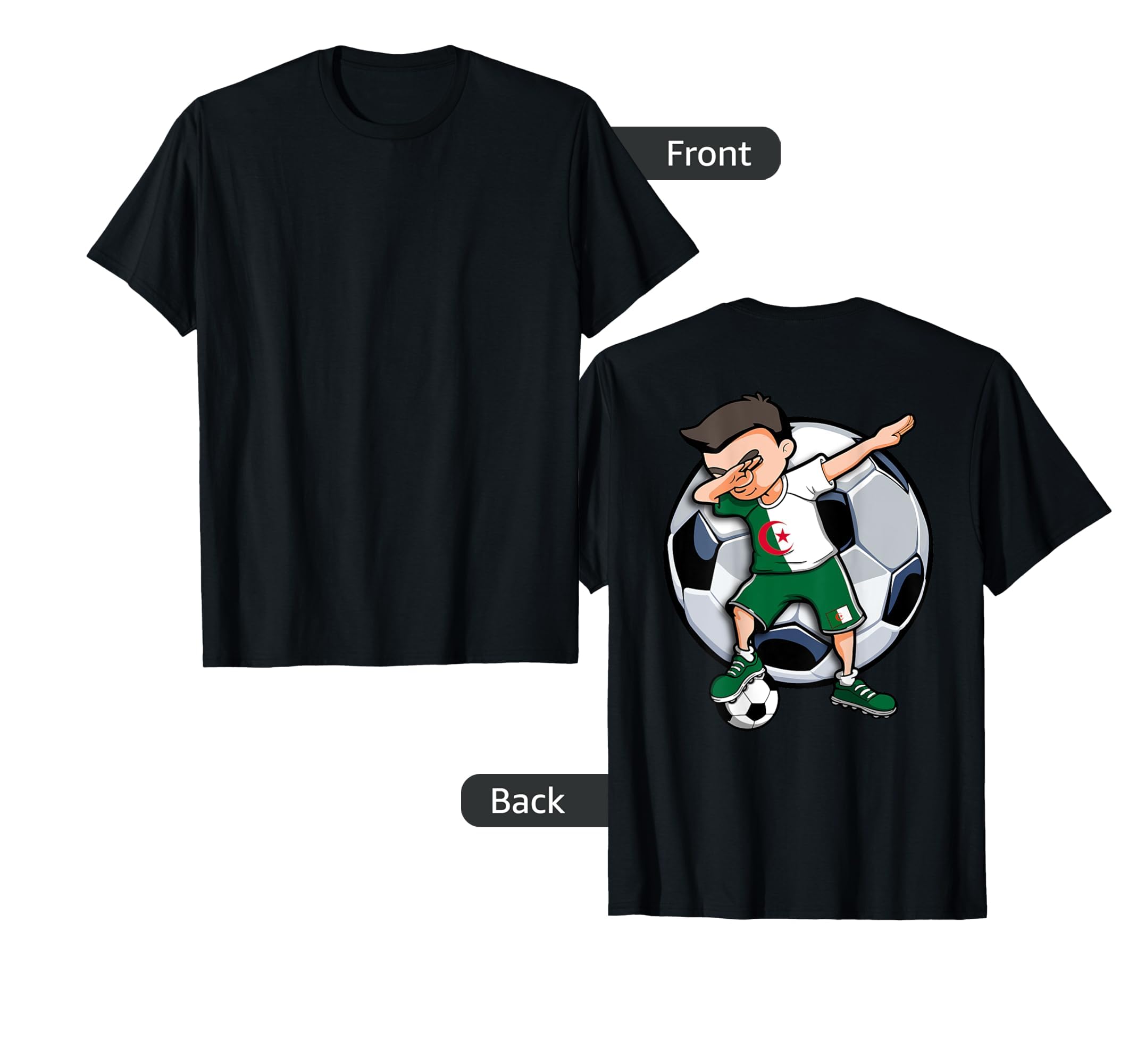 Dabbing Soccer Algeria Football Fans T-Shirt - Unique Graphic Men Women - T-Shirt, Sweatshirt, Hoodie