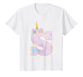 Unicorn Letter S Initial Monogram Birthday T-Shirt - Novelty Apparel Unisex - T-Shirt, Sweatshirt, Hoodie