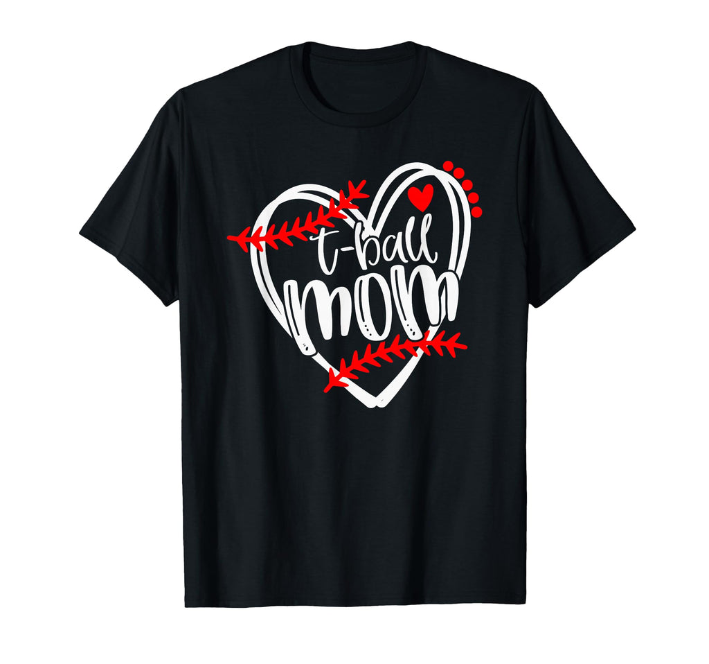 Womens Tball Mom T Ball T Ball Heart T-Shirt - Trendy Graphic for Adults - T-Shirt, Sweatshirt, Hoodie