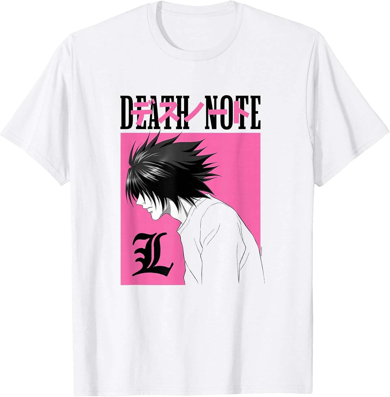 L Profile in Pink Box with Show Logo Anime - Adult & Kids T-Shirts, Sweatshirts & Hoodies apparel design preview 1